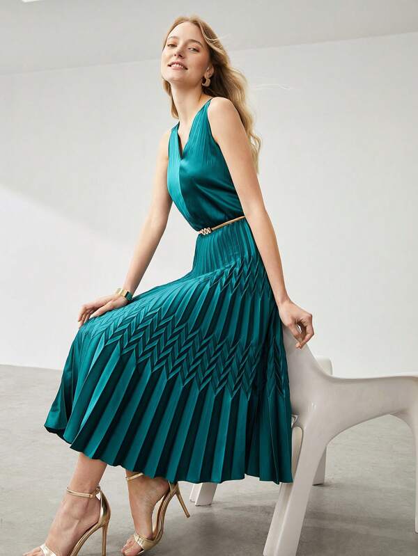 Vestido Plissado Midi - CHARM