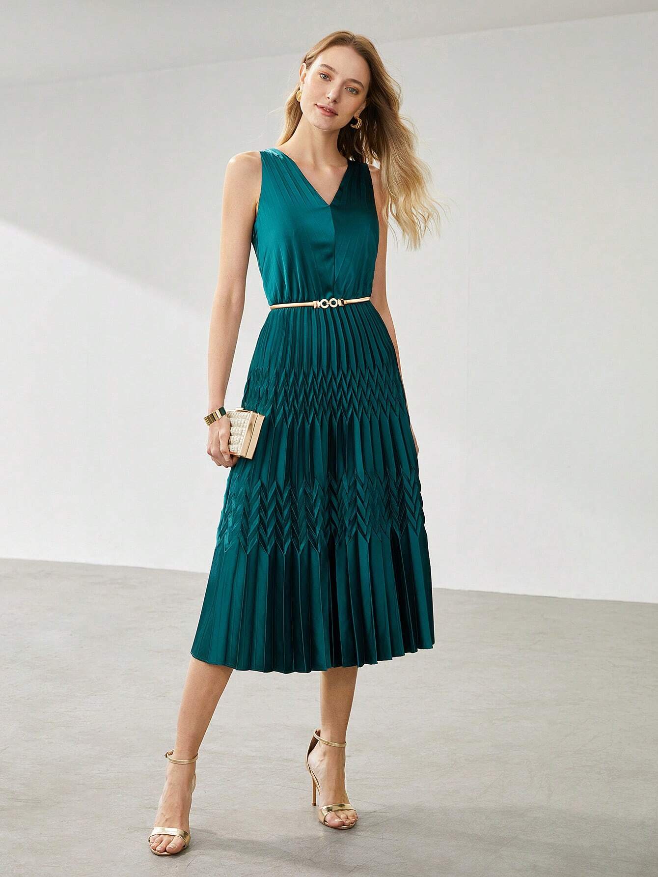 Vestido Plissado Midi - CHARM