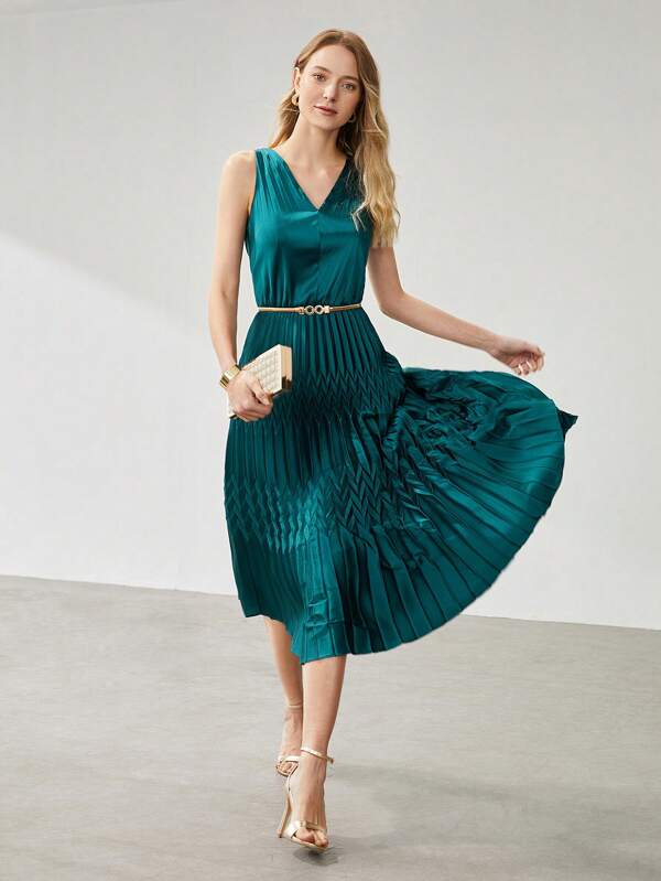 Vestido Plissado Midi - CHARM