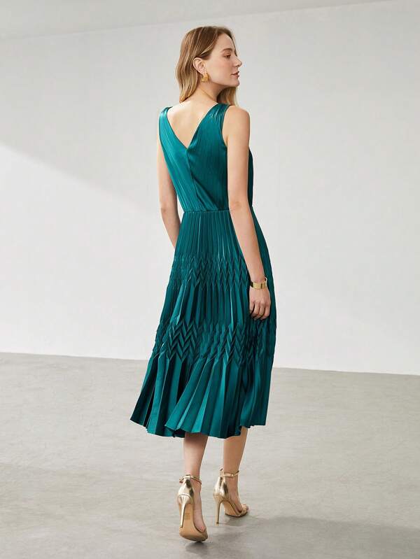 Vestido Plissado Midi - CHARM