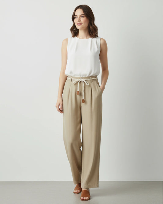 Women’s Mid-Waist Straight Trousers