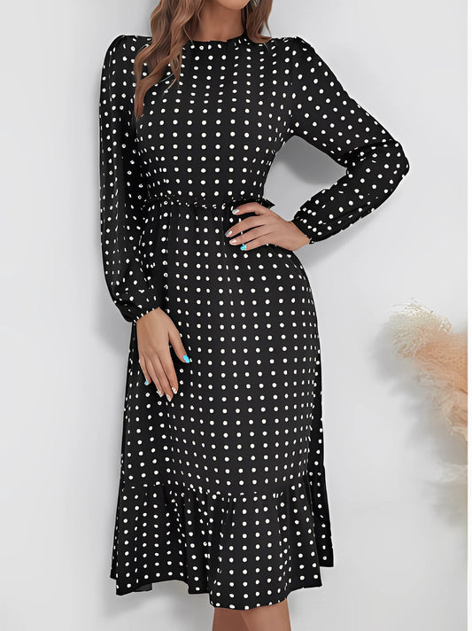 Vestido Bolinhas Manga Longa