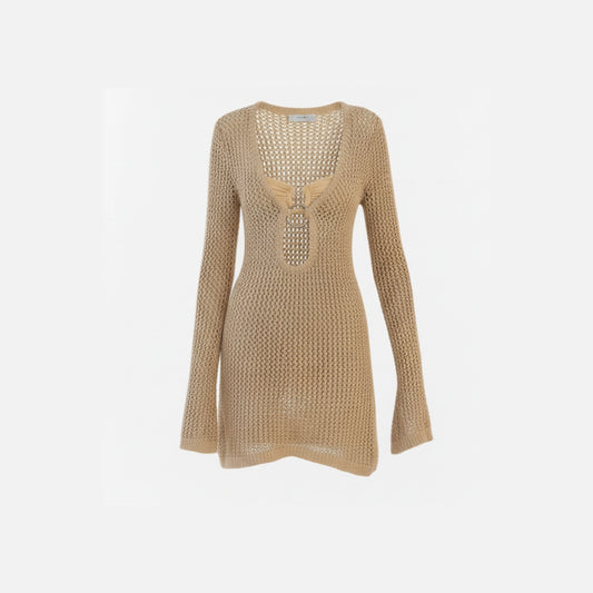 Vestido Khaki Vazado